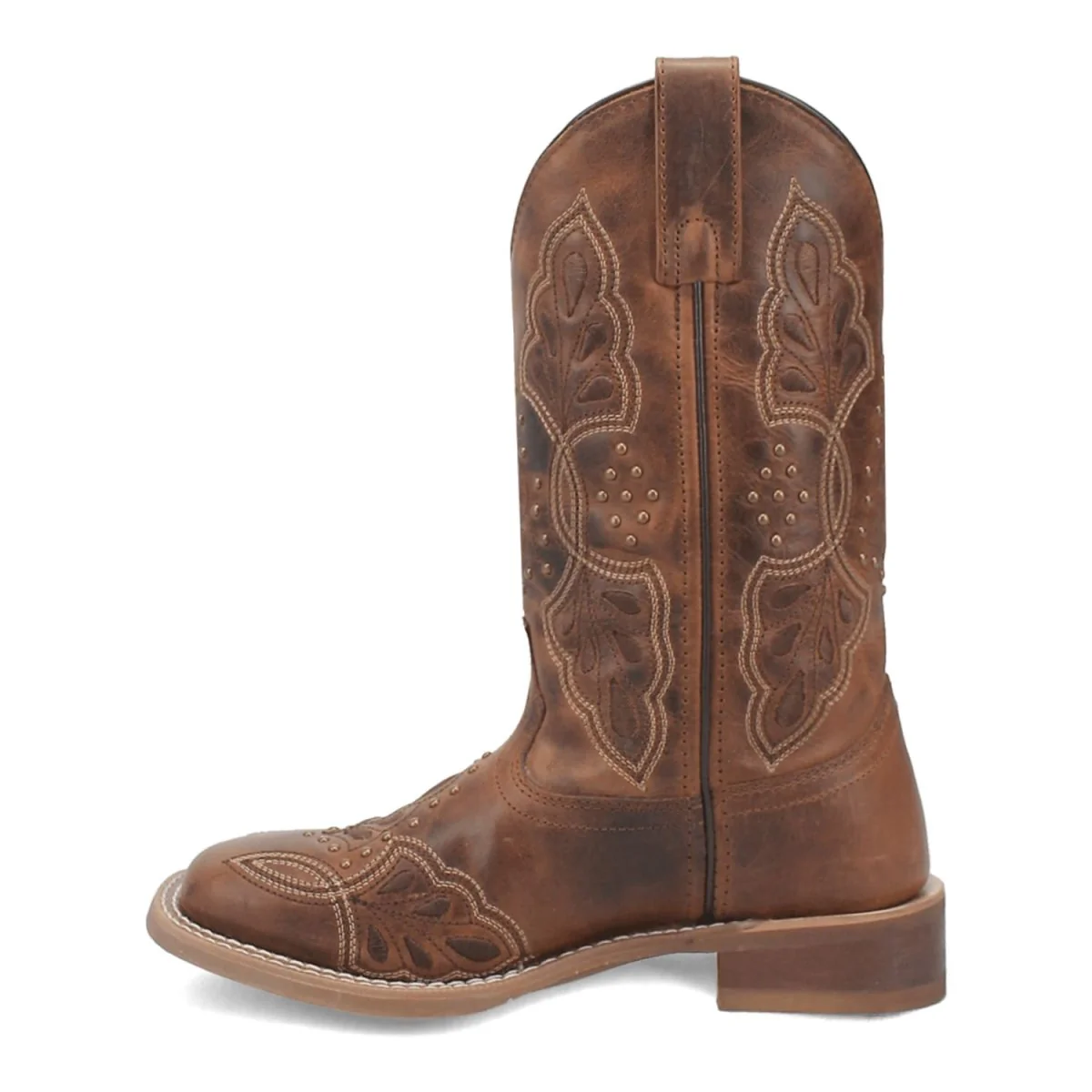 Laredo Women's Dionne Broad Square Toe Leather Boots - Brown 5972 - Image 4