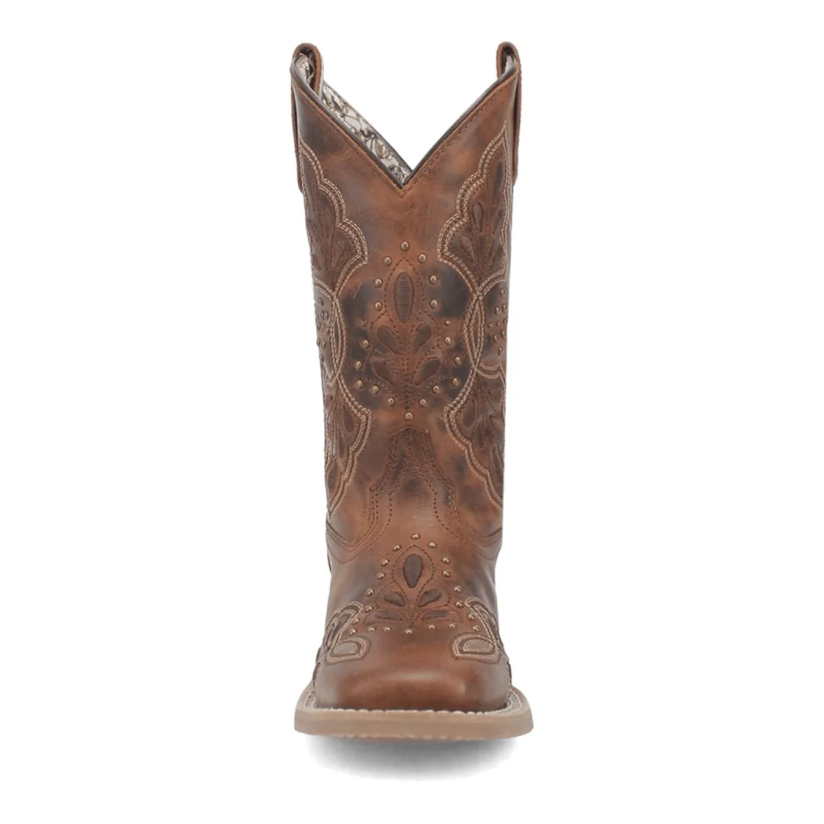 Laredo Women's Dionne Broad Square Toe Leather Boots - Brown 5972 - Image 6