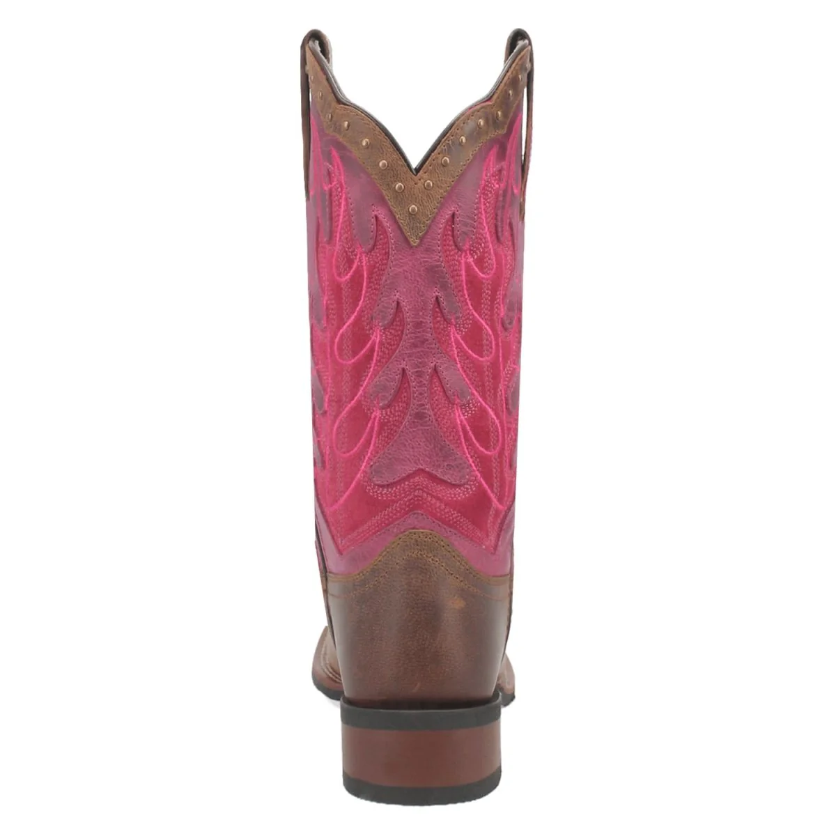 Laredo Women's Faye Broad Square Toe Leather Boots - Brown / Pink 3117 - Image 5