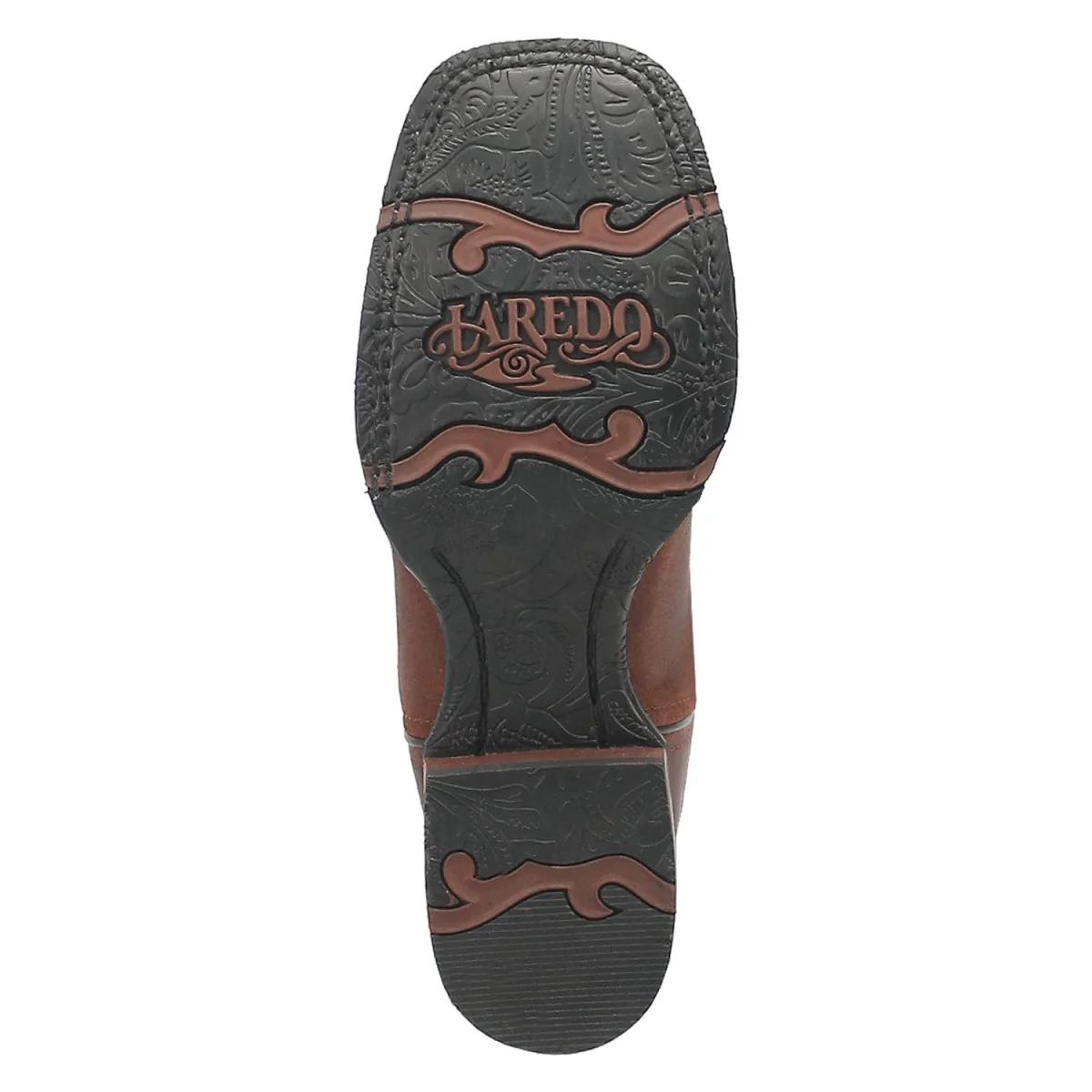 Laredo Women's Faye Broad Square Toe Leather Boots - Brown / Turquoise 3116 - Image 8