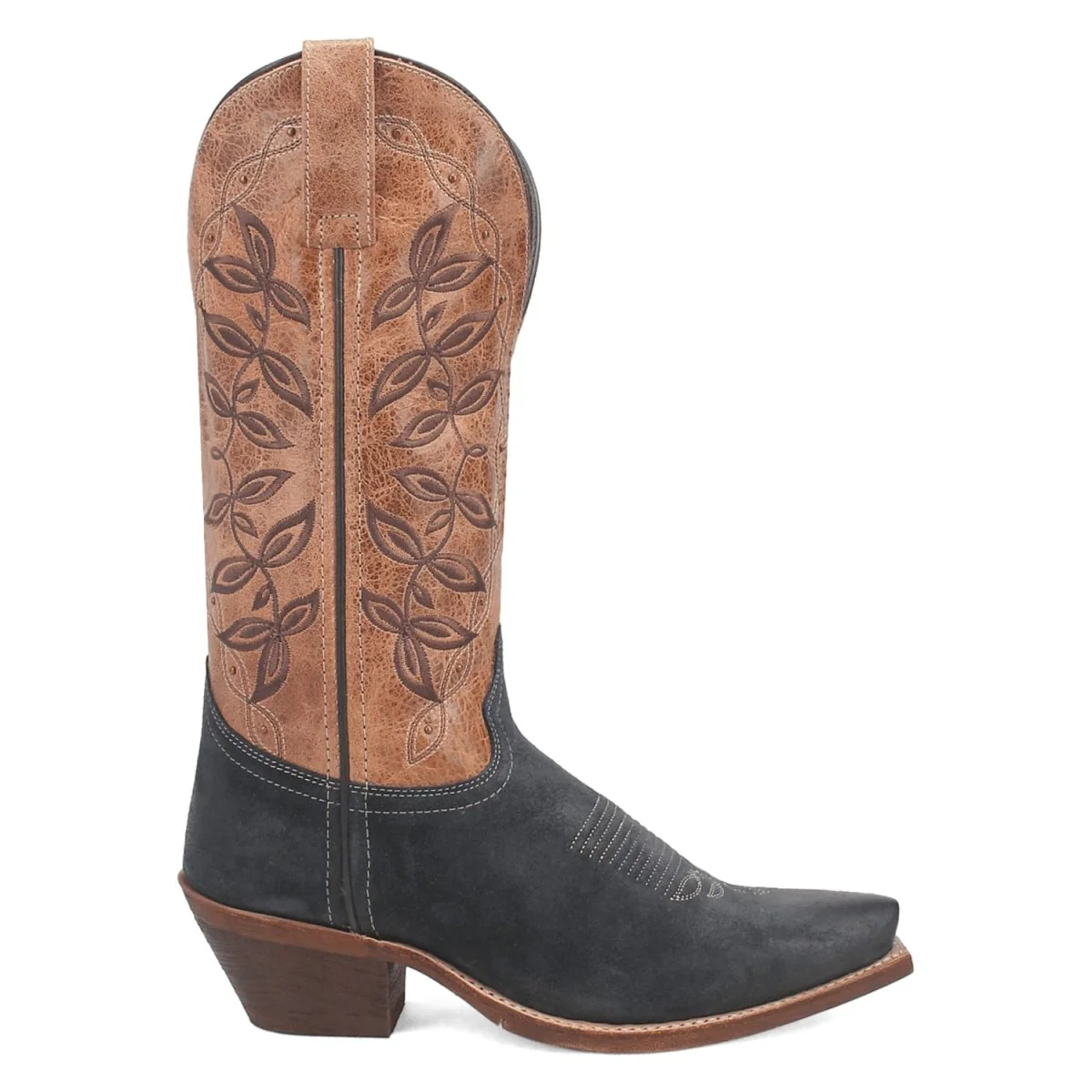 Laredo Women's Kama Snip Toe Leather Boots - Navy/Tan 20009 - Image 10