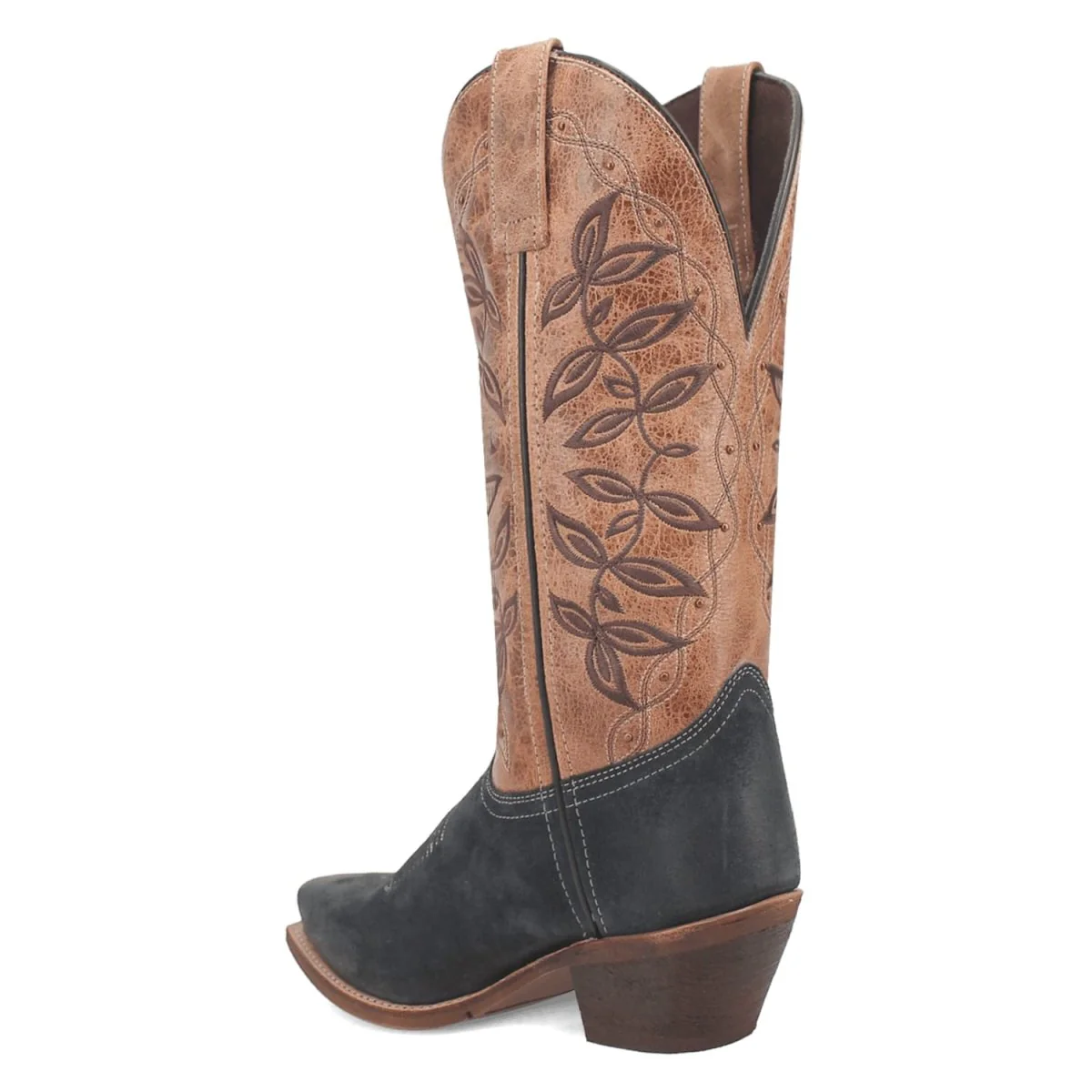 Laredo Women's Kama Snip Toe Leather Boots - Navy/Tan 20009 - Image 9