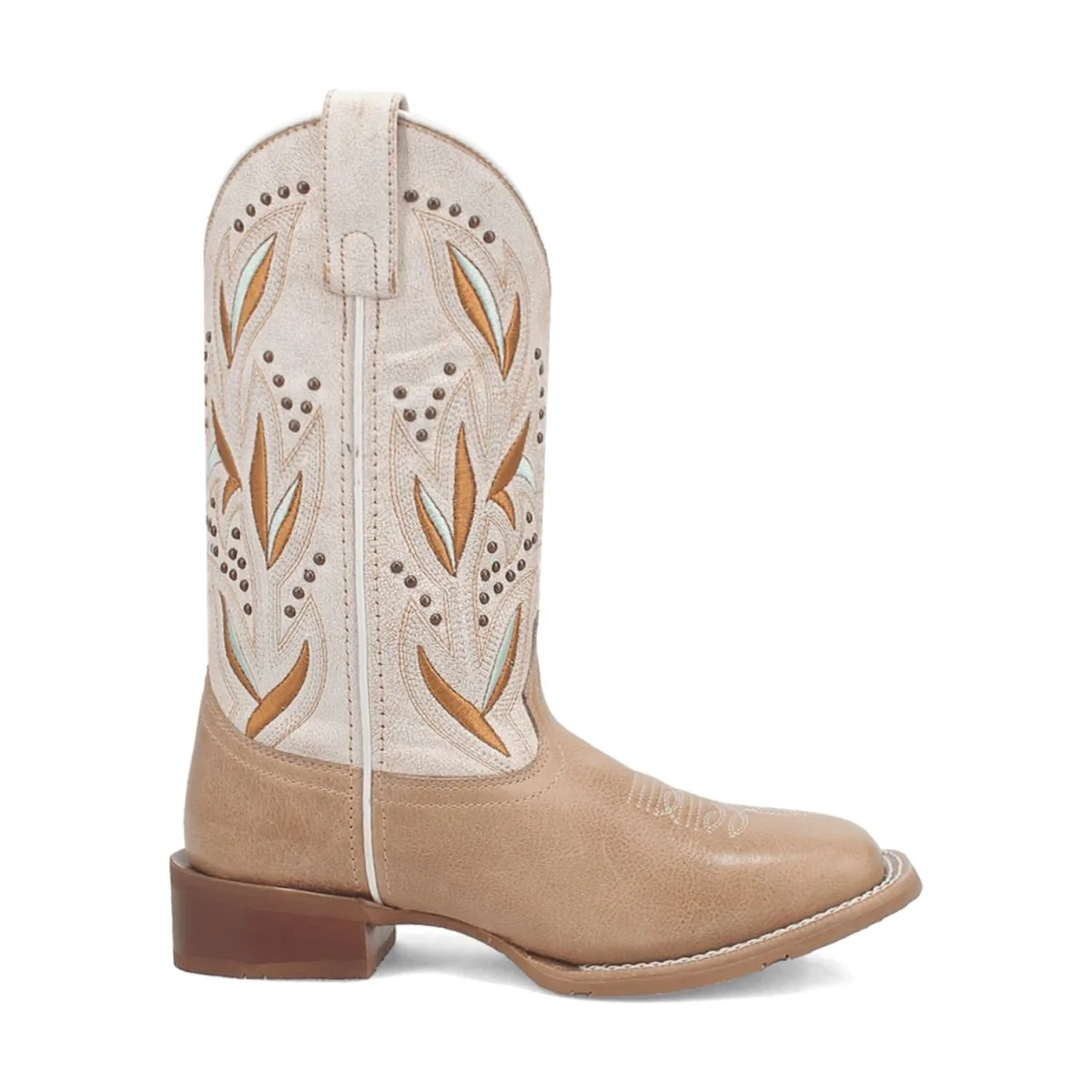 Laredo Women's Lydia Broad Square Toe Leather Boots - Sand 5603 - Image 3