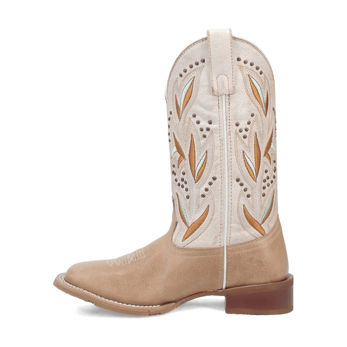 Laredo Women's Lydia Broad Square Toe Leather Boots - Sand 5603 - Image 4