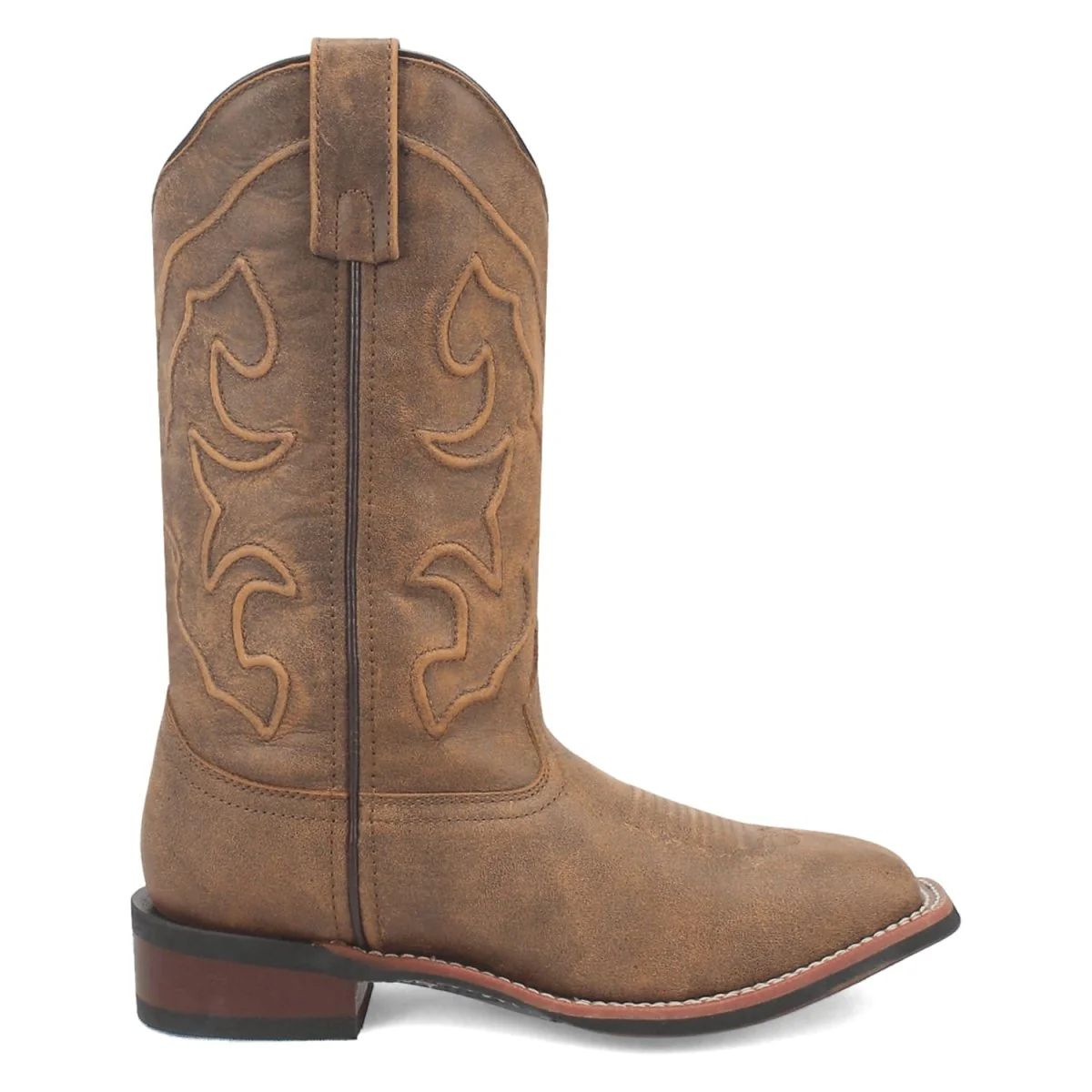 Laredo Women's Megan Broad Square Toe Leather Boots - Tan 3119 - Image 3