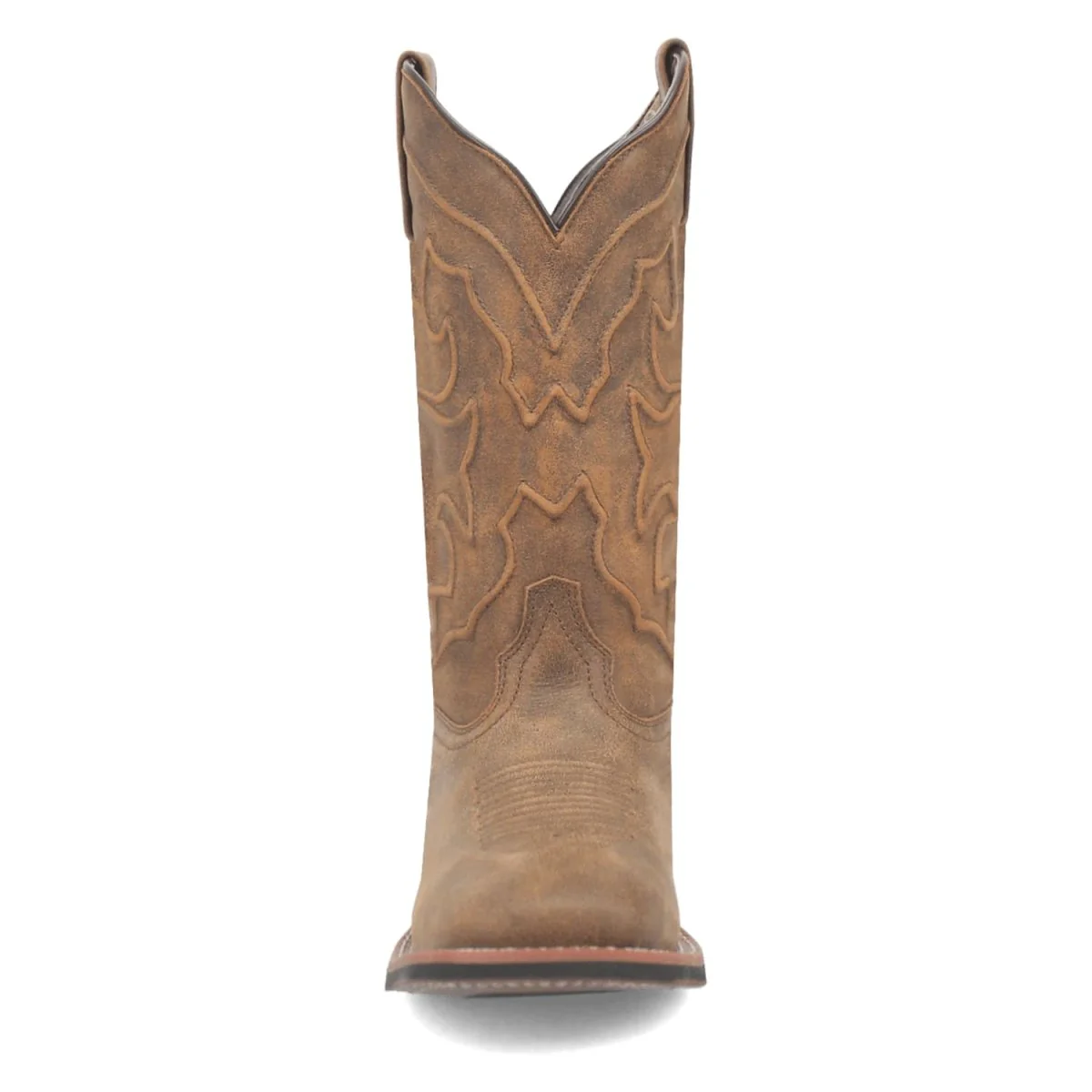 Laredo Women's Megan Broad Square Toe Leather Boots - Tan 3119 - Image 6