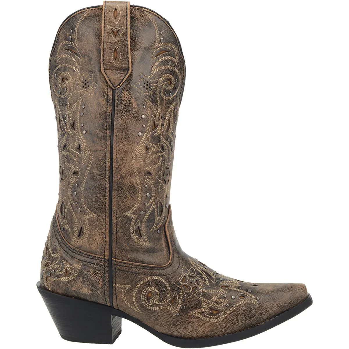Laredo Women's Vanessa Wide Calf Leather Snip Toe Boots - Brown - Image 3