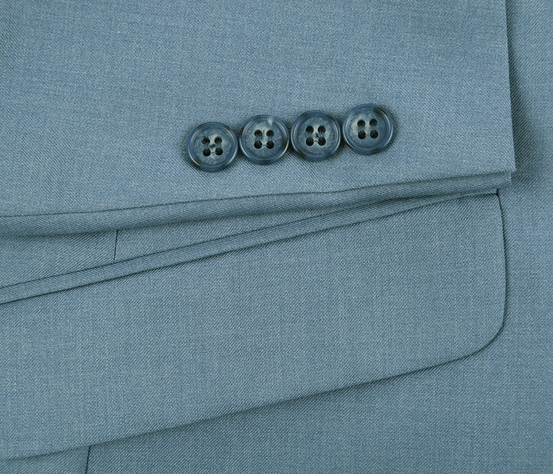 Light Blue 2 Piece Suit Notch Lapel Slim Fit - Image 4