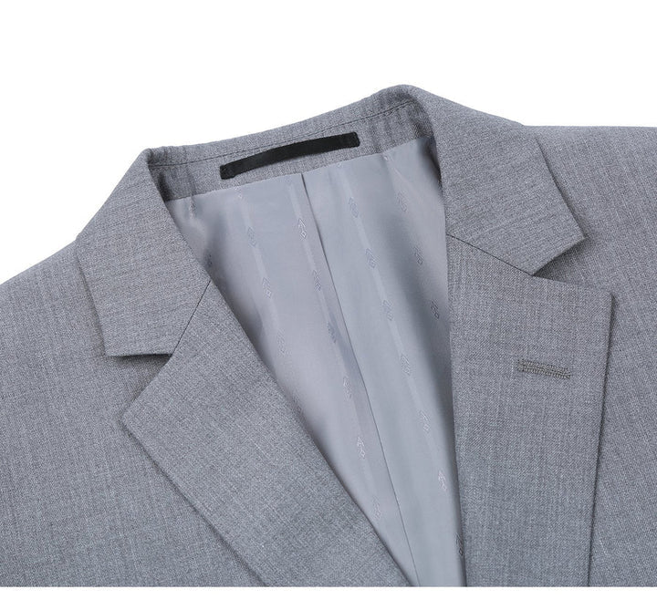 Light Grey Suit - Silver Gray Suit For Wedding - Mens Extra Long Basic Two Button Light Grey Suit - Image 4