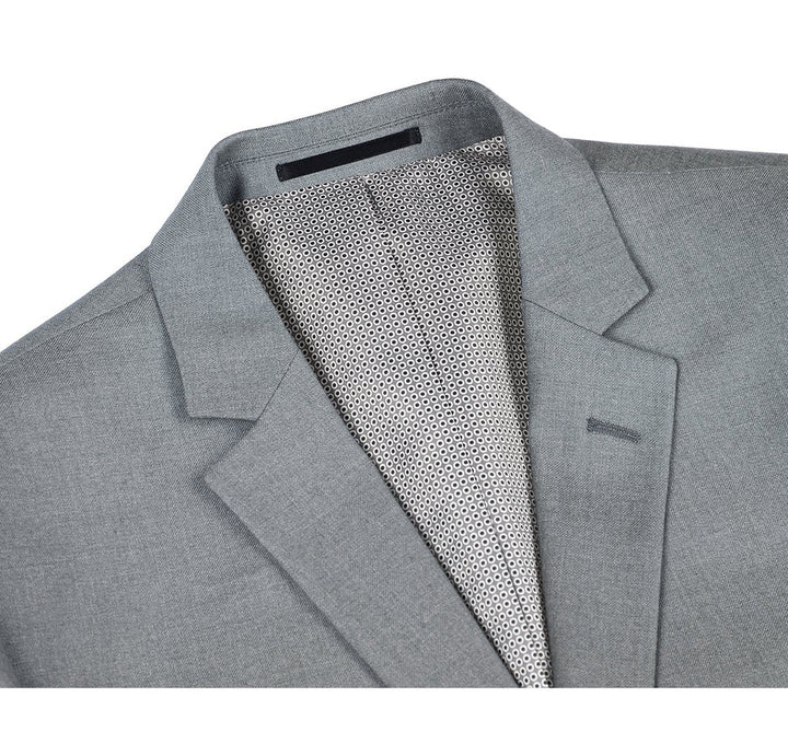 Light Grey Suit - Silver Gray Suit For Wedding - Mens Two Button Slim Fit Hack Light Grey Pocket Suit - Image 5