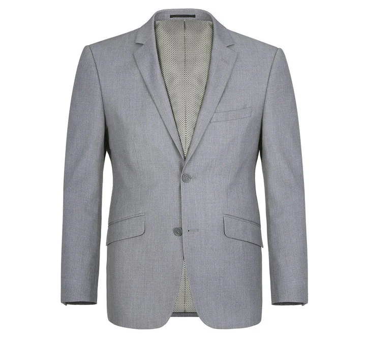 Light Grey Suit - Silver Gray Suit For Wedding - Mens Two Button Slim Fit Hack Light Grey Pocket Suit - Image 6