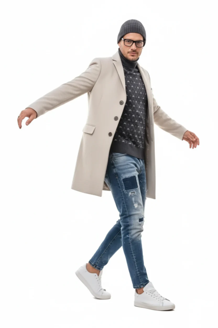 Light Tan Overcoat - Beige Sand Color Light Wool Carcoat - Image 6