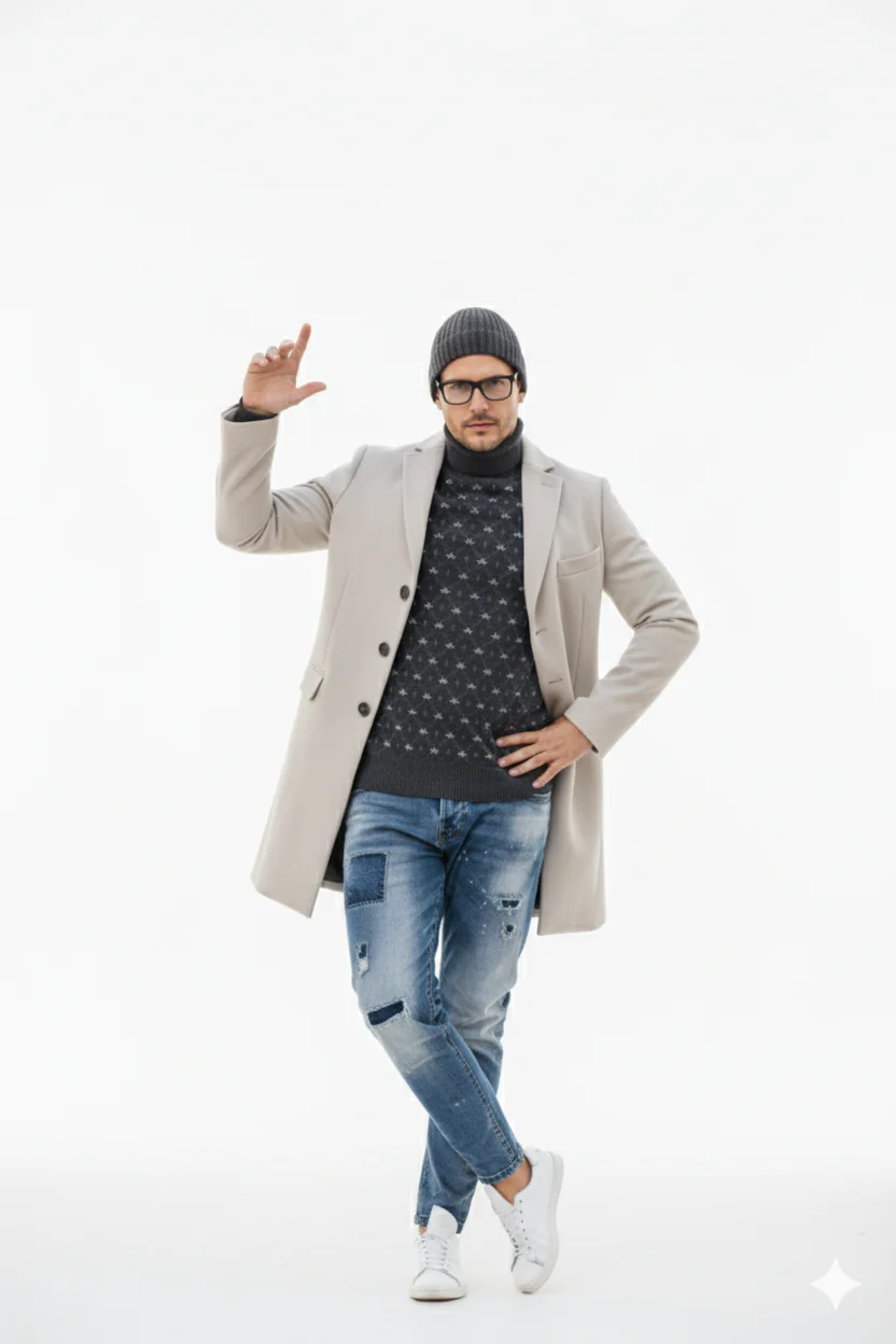 Light Tan Overcoat - Beige Sand Color Light Wool Carcoat - Image 8