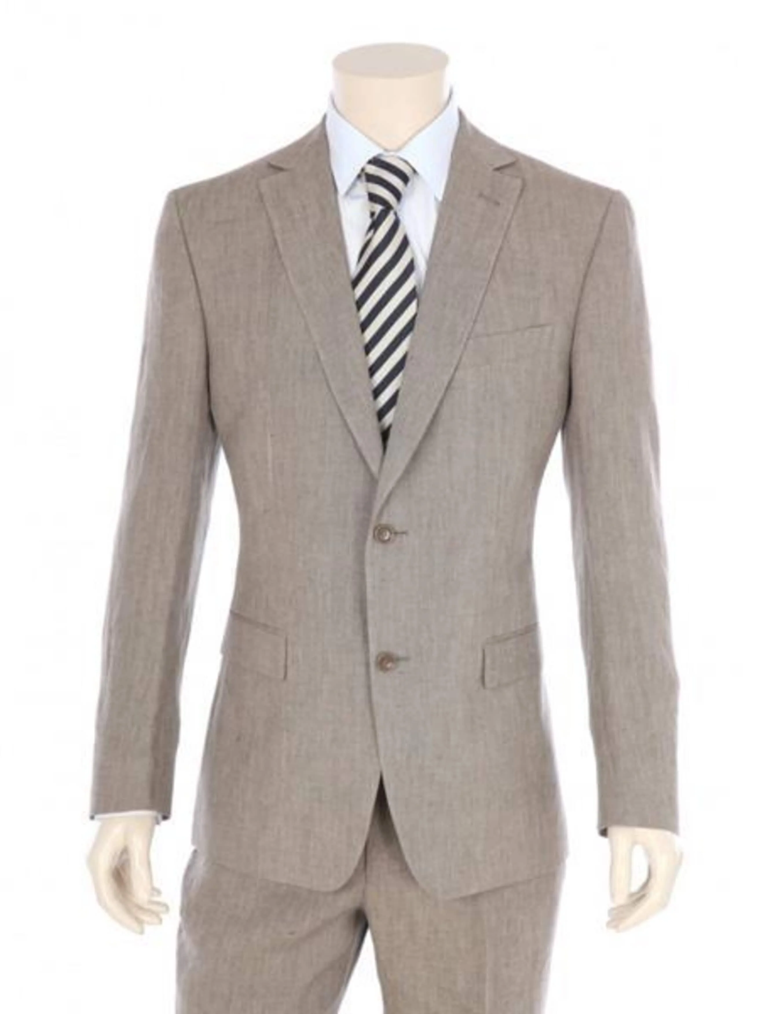 Linen Suit - Mens Summer Suits in  Tan  Color - Beach Wedding - Image 3
