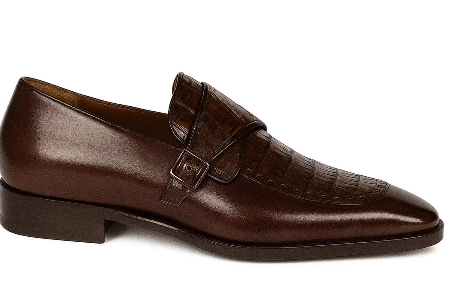 Lombardy Caiman Belly & Calfskin Monkstrap Dress Shoe - Image 4