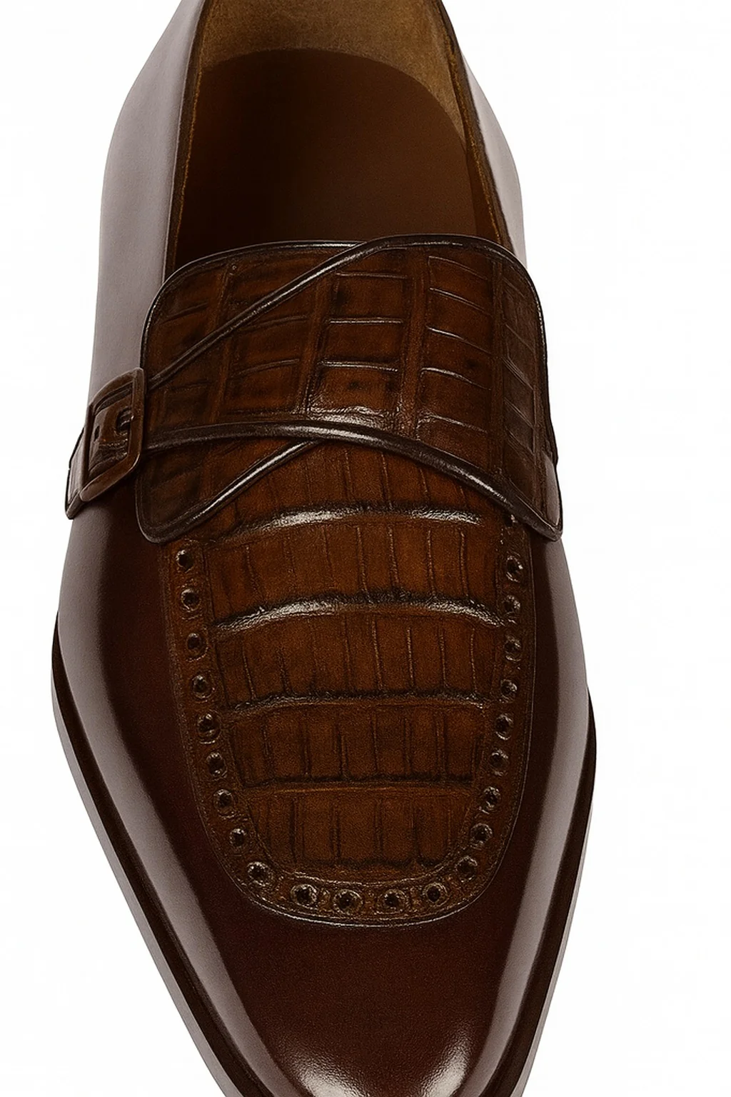 Lombardy Caiman Belly & Calfskin Monkstrap Dress Shoe - Image 6