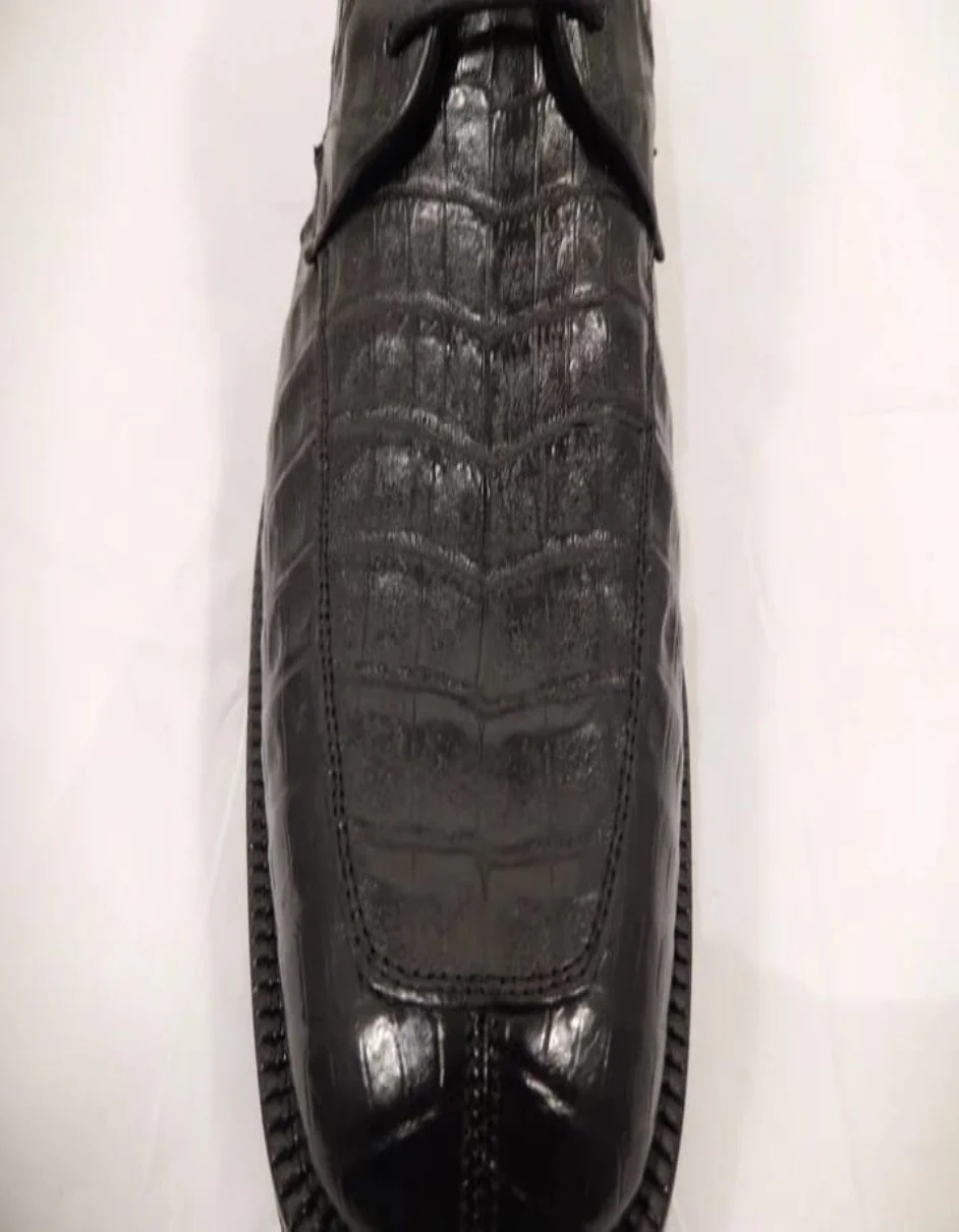 Los Altos All-Over Crocodile Lace Up Ankle Boots - Image 13