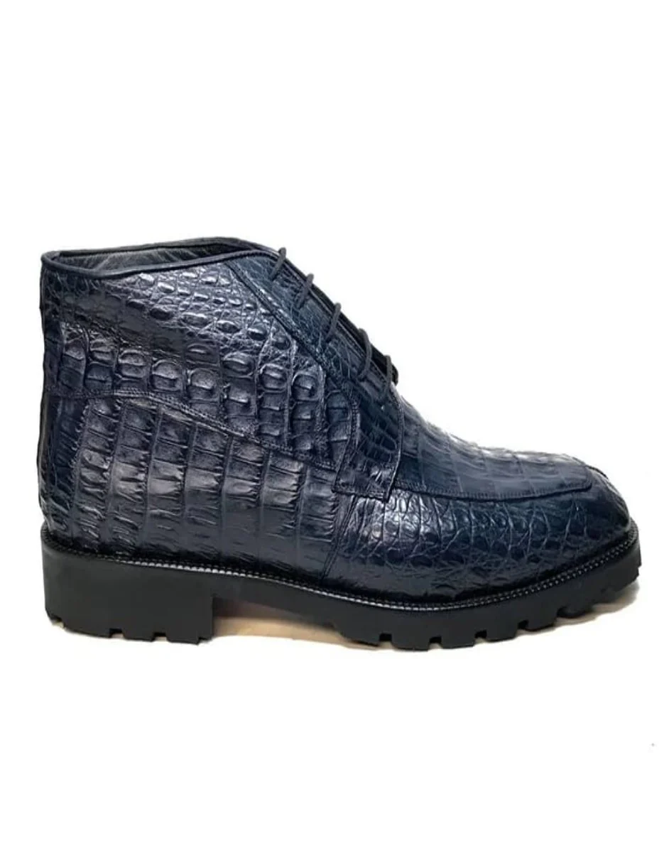 Los Altos All-Over Crocodile Lace Up Ankle Boots - Image 6