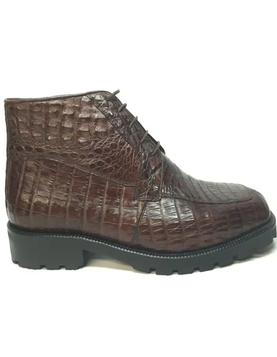 Los Altos All-Over Crocodile Lace Up Ankle Boots - Image 8