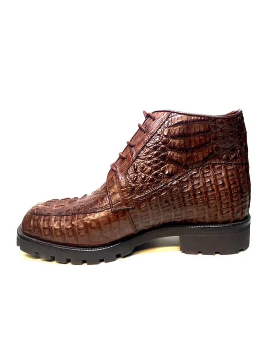 Los Altos All-Over Crocodile Lace Up Ankle Boots - Image 2