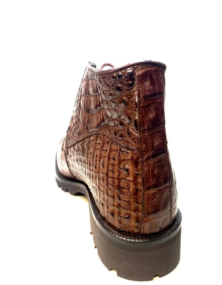 Los Altos All-Over Crocodile Lace Up Ankle Boots - Image 3