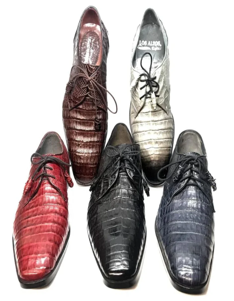 Los Altos All-Over Crocodile Lace Up Dress Shoes - Image 11