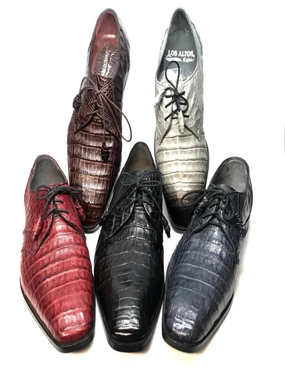 Los Altos All-Over Crocodile Lace Up Dress Shoes - Image 18
