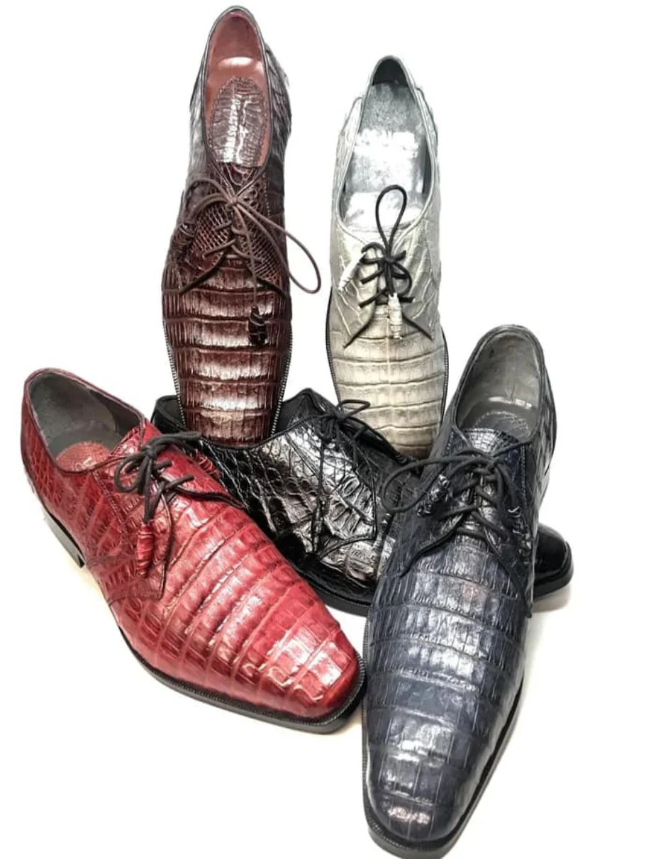 Los Altos All-Over Crocodile Lace Up Dress Shoes - Image 21