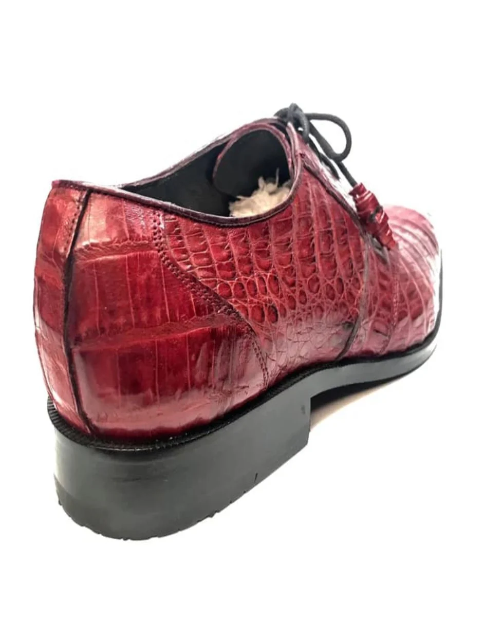Los Altos All-Over Crocodile Lace Up Dress Shoes - Image 8