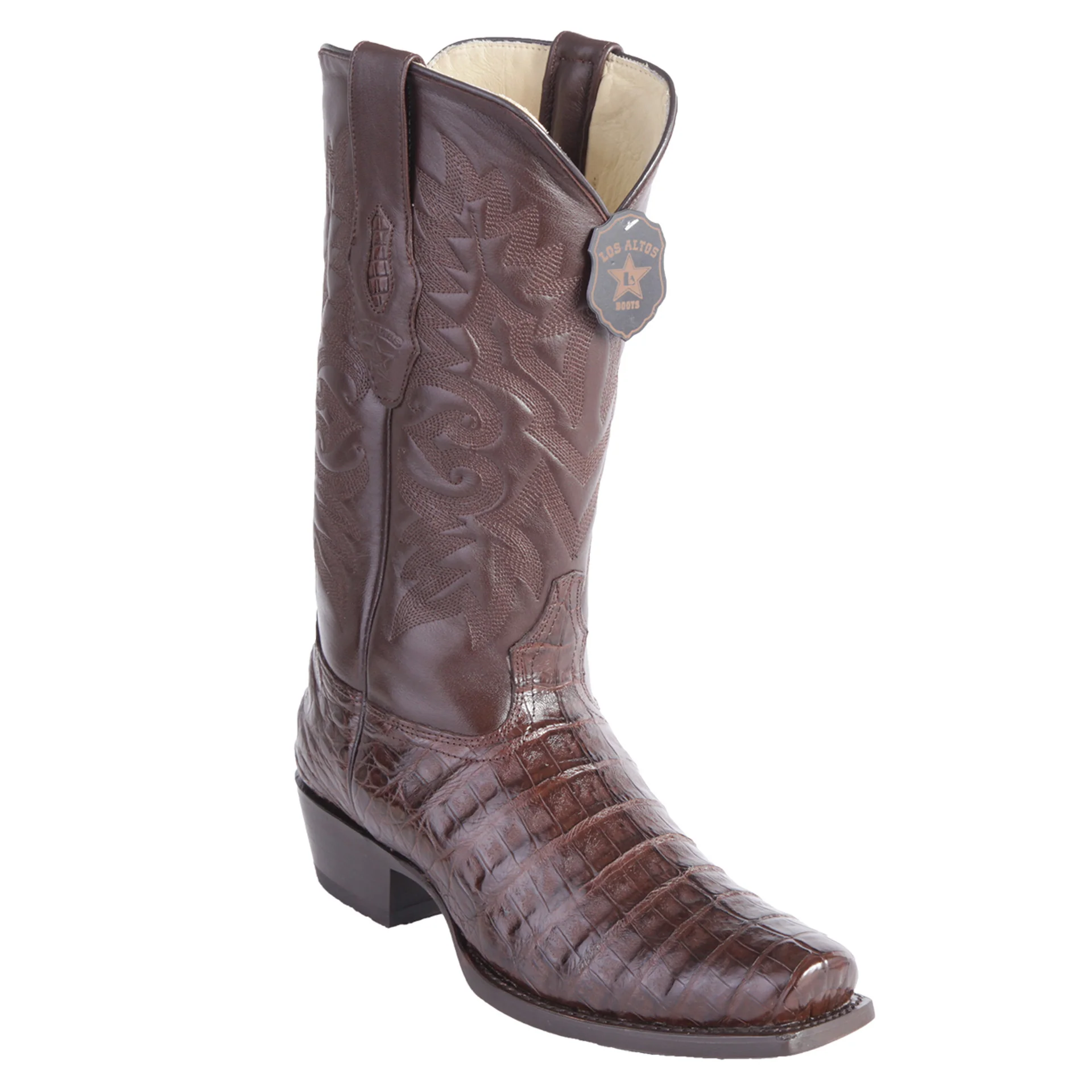 Los Altos Belly 7 Toe Brown Caiman Boots - Image 2