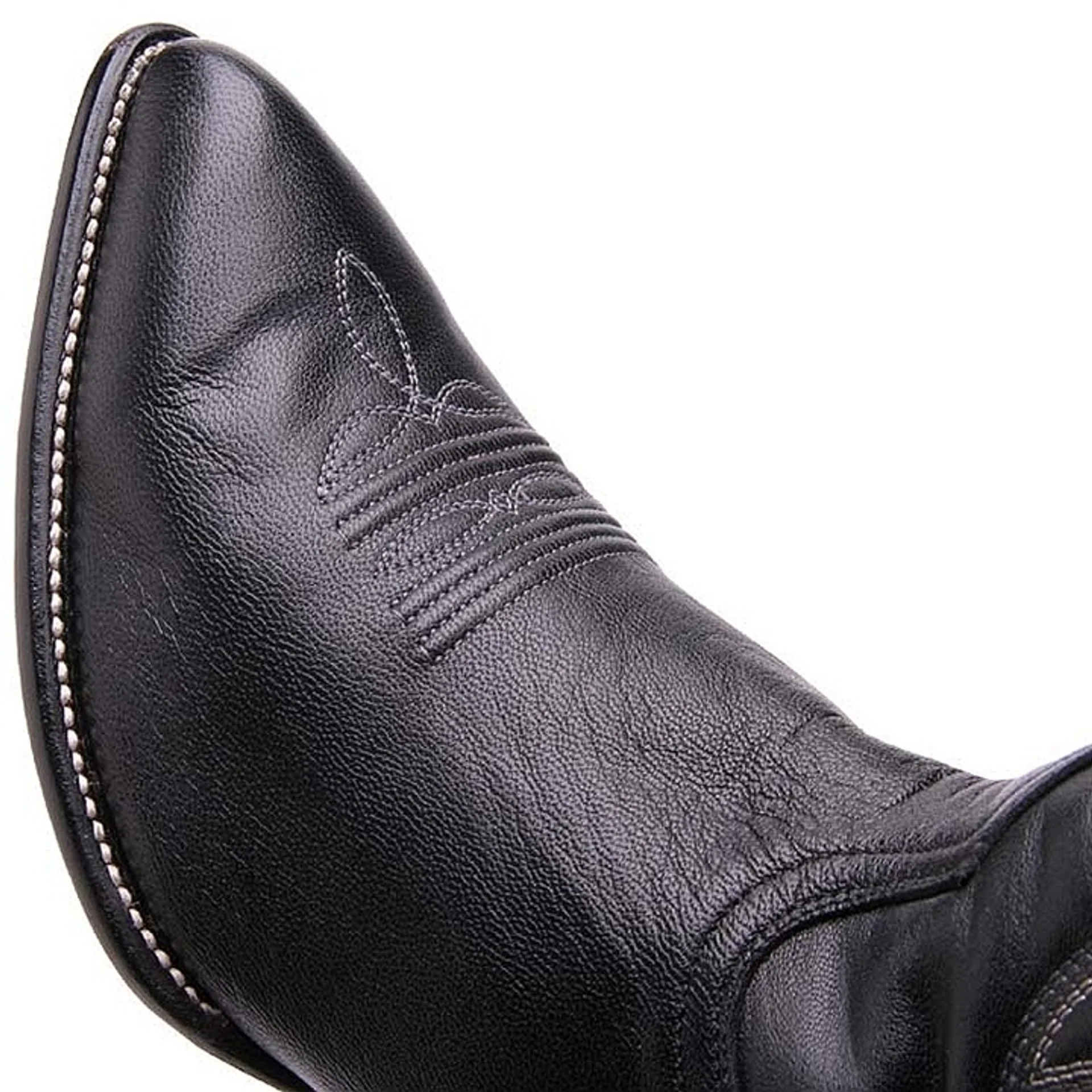 Los Altos Men's Black Goat Leather J Toe Boots - Image 4