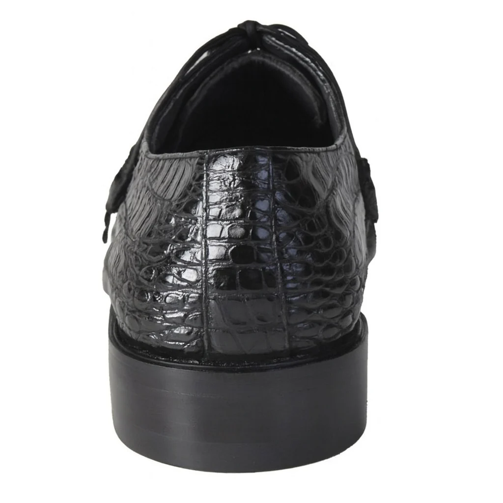 Los Altos Black Crocodile Bike Toe Shoes - Image 7