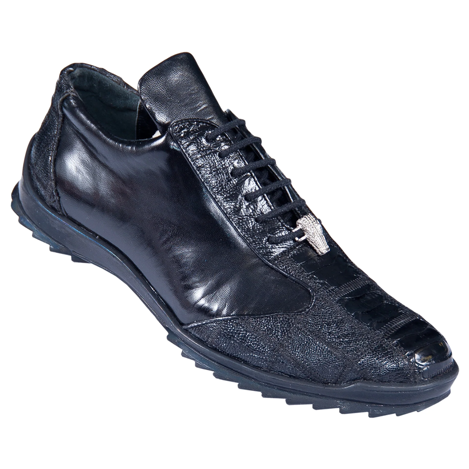 Los Altos Black Genuine Ostrich Sneaker - Image 4