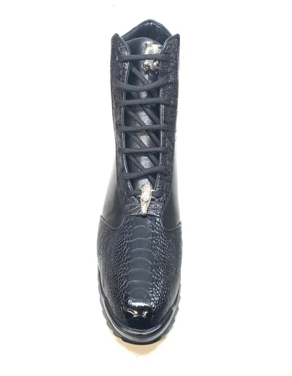 Los Altos Black Ostrich Leg High-top Sneakers - Image 2