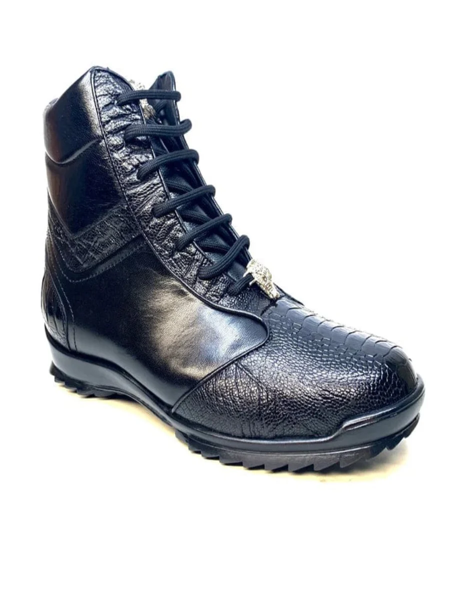 Los Altos Black Ostrich Leg High-top Sneakers - Image 5