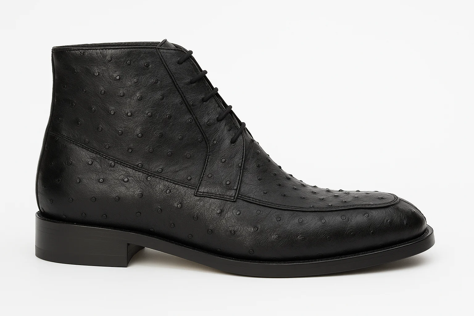 Los Altos Black Ostrich Quill Dress Ankle Boots - Image 6