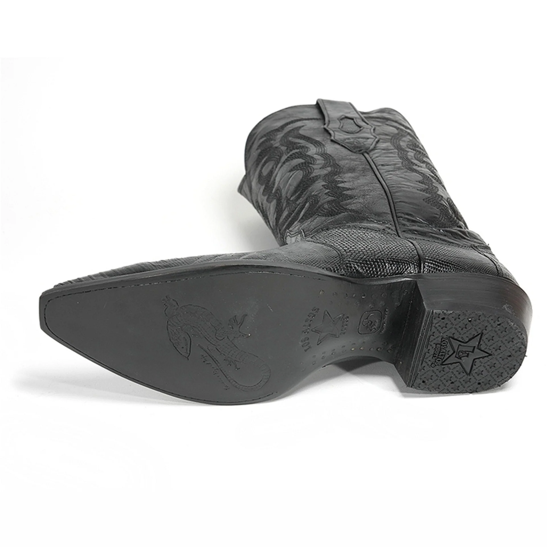 Los Altos Black Snip Toe Genuine Teju Lizard - Image 2