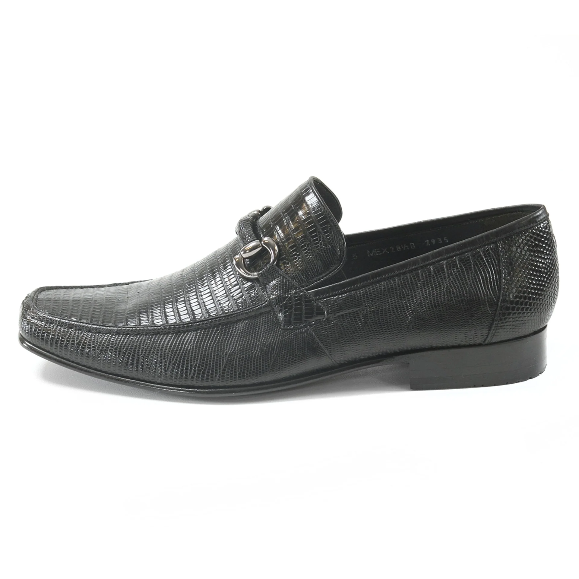 Los Altos Black Teju Lizard Skin Slip-On Loafers - Image 4