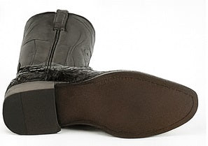 Los Altos Boots - Mens Dress Cowboy Boot - Low Priced Black Caiman Belly Roper Boots - in Black - Image 3