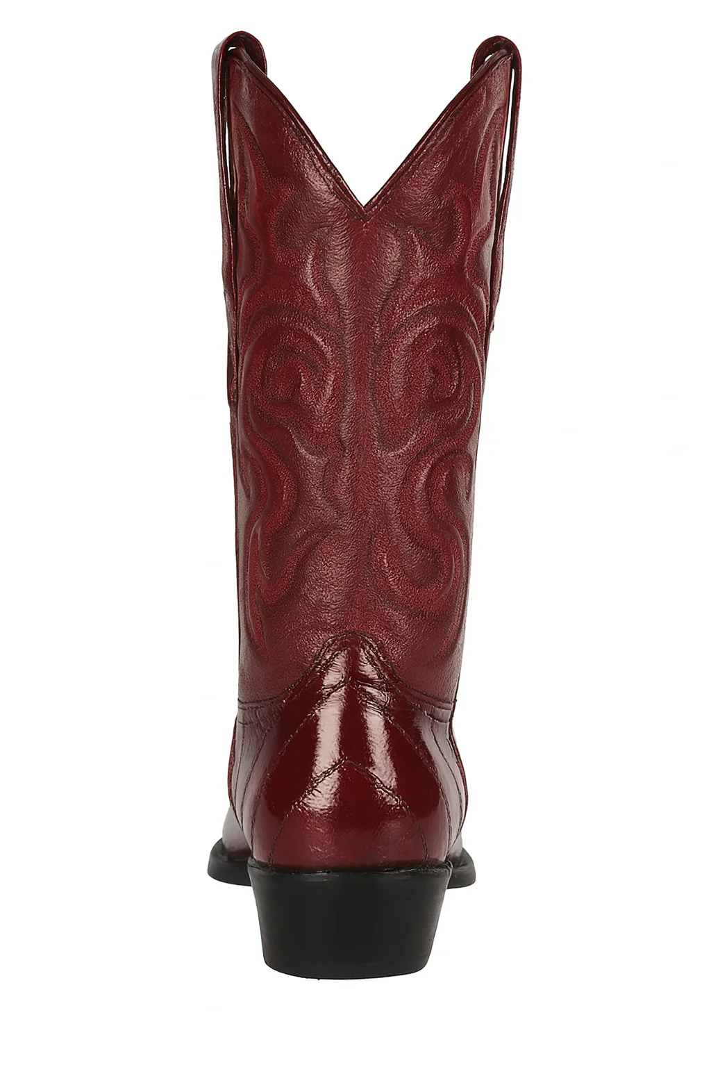 J Toe Cowboy Boots - J Toe Western Boots - Los Altos Boots - Mens Dress Cowboy Boot - Low Priced Burgundy Eel Cowboy Boots J-Toe- in  Burgundy - Image 3