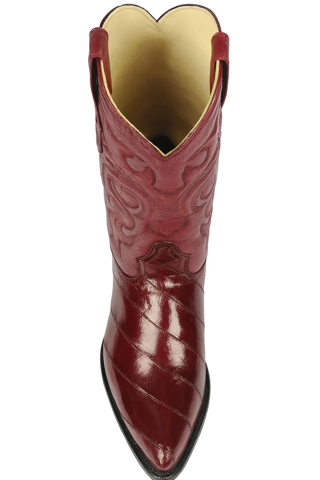 J Toe Cowboy Boots - J Toe Western Boots - Los Altos Boots - Mens Dress Cowboy Boot - Low Priced Burgundy Eel Cowboy Boots J-Toe- in  Burgundy - Image 8