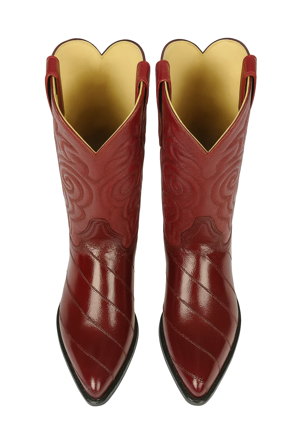 J Toe Cowboy Boots - J Toe Western Boots - Los Altos Boots - Mens Dress Cowboy Boot - Low Priced Burgundy Eel Cowboy Boots J-Toe- in  Burgundy - Image 9