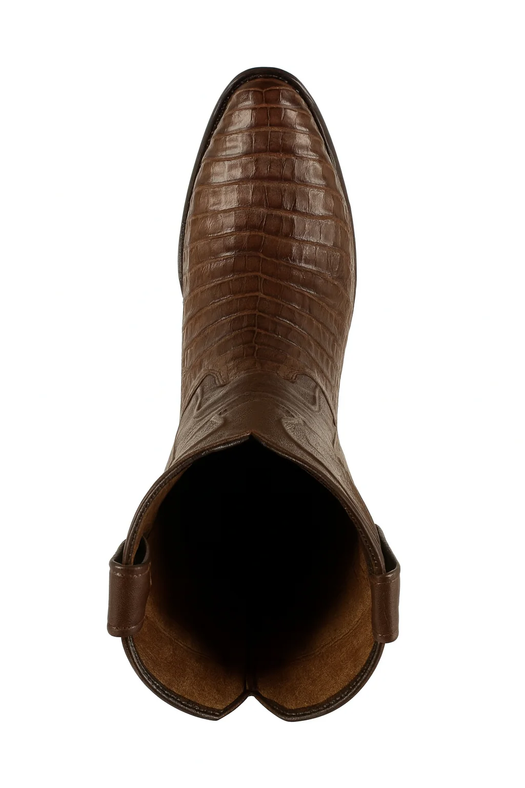 Los Altos Boots - Mens Dress Cowboy Boot - Low Priced Caiman Belly Roper Boots-  in Brown - Image 7