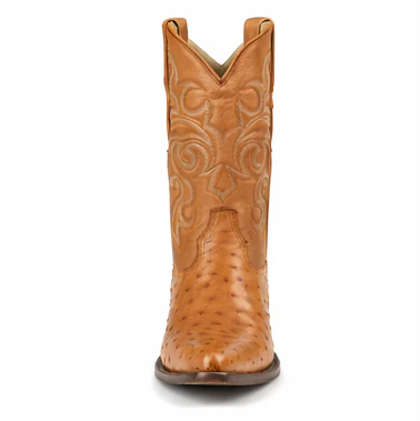 J Toe Cowboy Boots - J Toe Western Boots - Los Altos Boots - Mens Dress Cowboy Boot - Low Priced Honey Ostrich Cowboy Boots J-Toe - in  Honey - Image 3