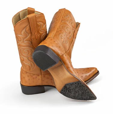 J Toe Cowboy Boots - J Toe Western Boots - Los Altos Boots - Mens Dress Cowboy Boot - Low Priced Honey Ostrich Cowboy Boots J-Toe - in  Honey - Image 7