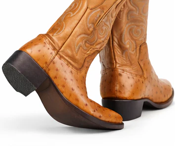J Toe Cowboy Boots - J Toe Western Boots - Los Altos Boots - Mens Dress Cowboy Boot - Low Priced Honey Ostrich Cowboy Boots J-Toe - in  Honey - Image 8