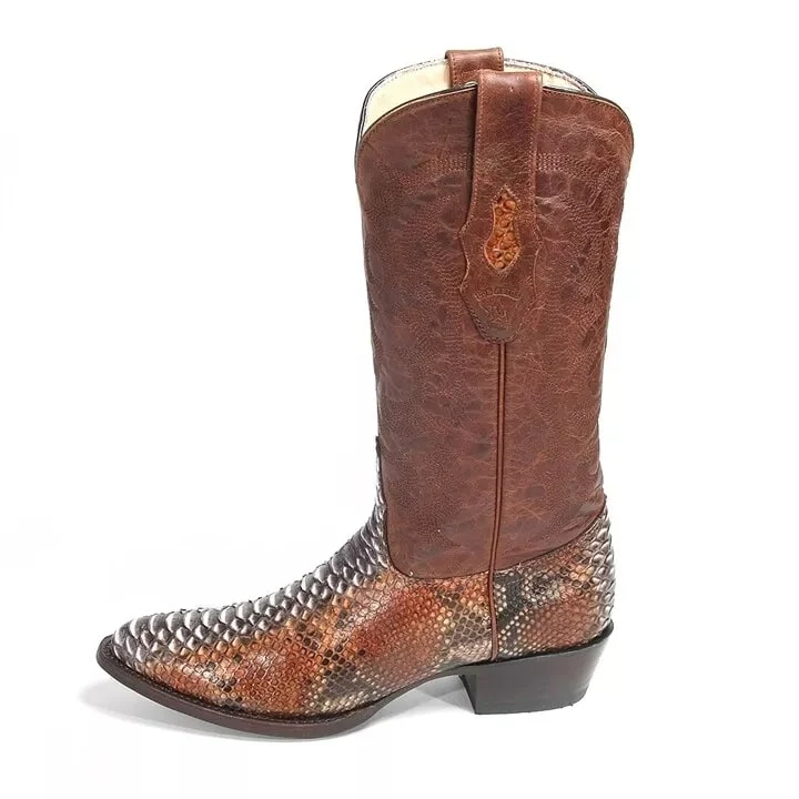 Los Altos Brown Boots Genuine Python Skin - Image 3