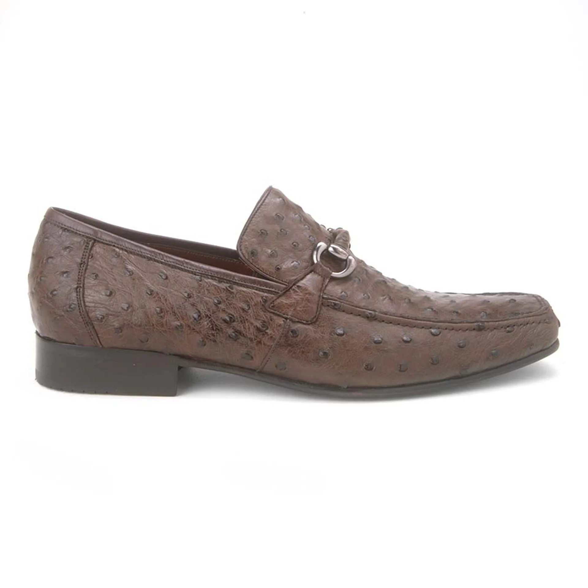 Los Altos Brown Genuine Full Quill Ostrich Slip-On Loafers - Image 2
