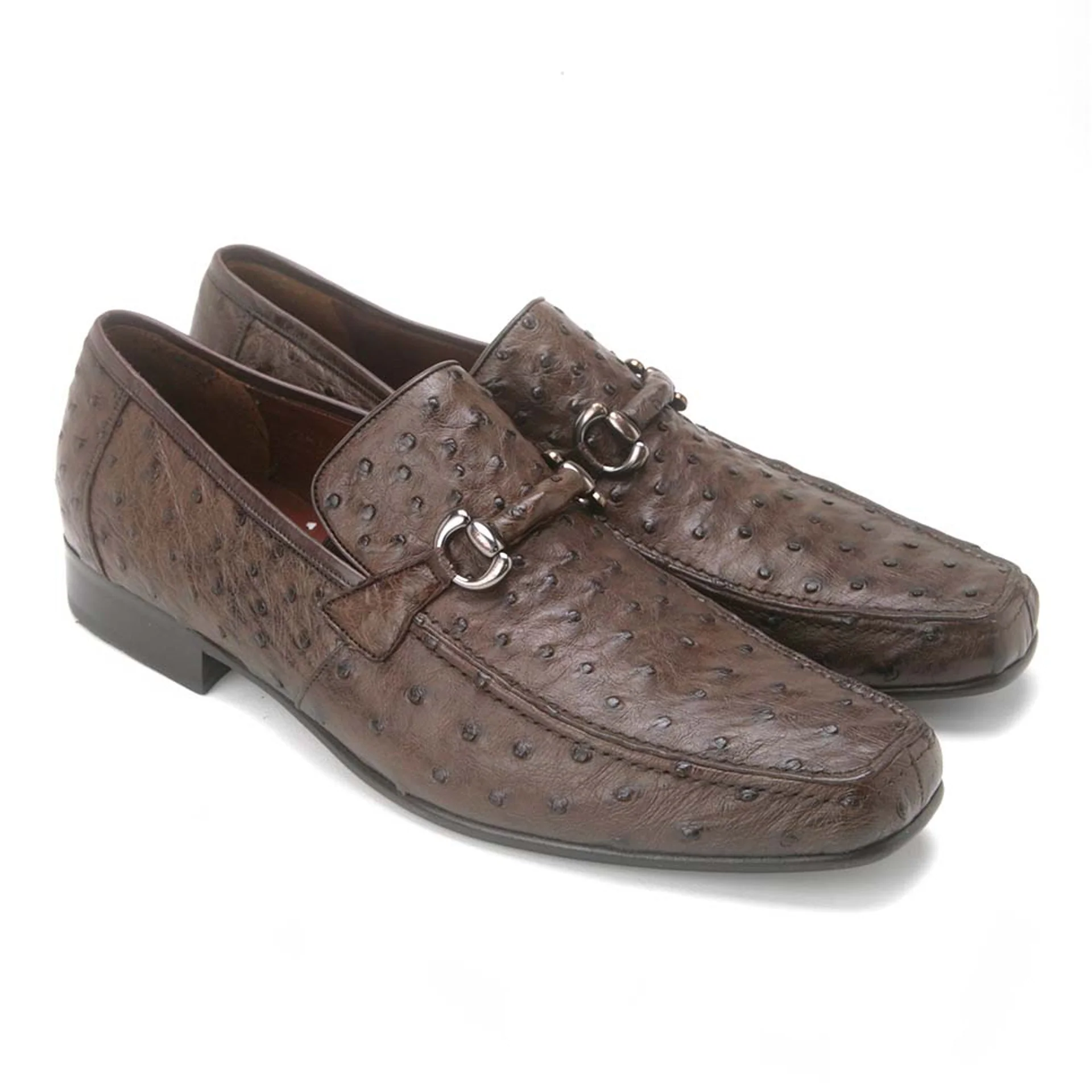 Los Altos Brown Genuine Full Quill Ostrich Slip-On Loafers - Image 4
