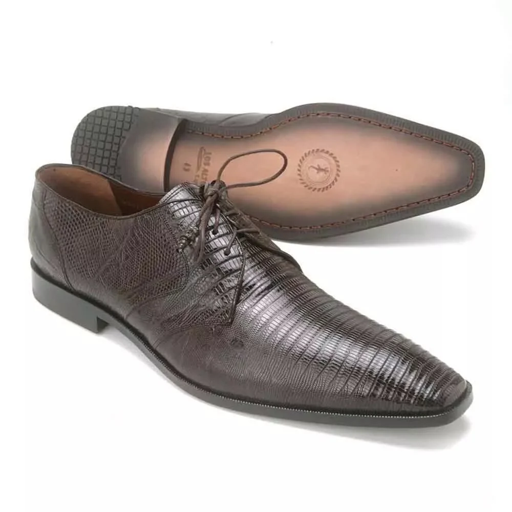 Los Altos Brown Genuine Teju Lizard Oxfords - Image 3